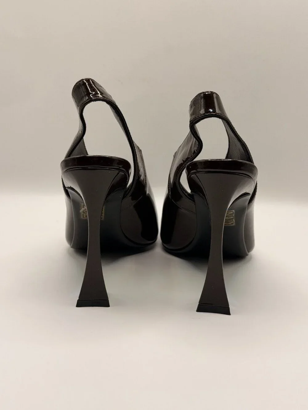 Jeffrey Campbell Women Brown Patent Leather Pointy Toe Slingback Pump Sz 8